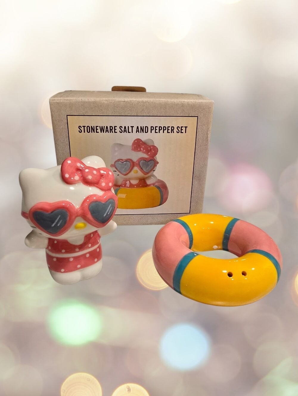 Hello Kitty Swimming 2pcs Stacking Salt and Pepper Set